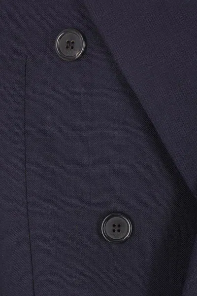 Saint Laurent Doublebreasted Wool Jacket In Blue