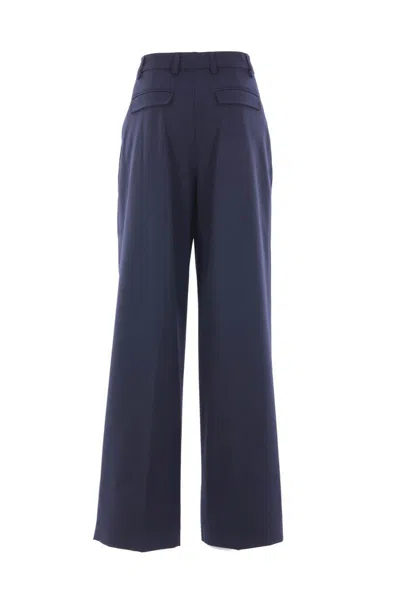 The Latest Thelatest Midnight Blue Wool Blend Trousers In Blue