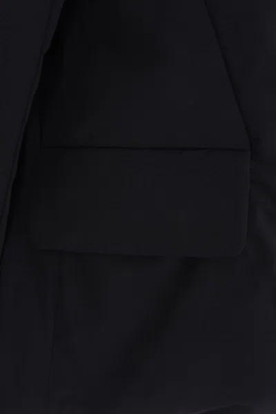 Aspesi Cotton Blend Jacket With High Collar And Flap Pockets In Blue