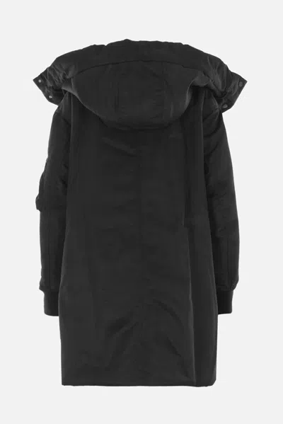 Aspesi Hooded Jacket With Arm Pocket And Drawstring In Black