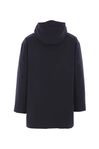 Aspesi Long-sleeved Hooded Coat In Black