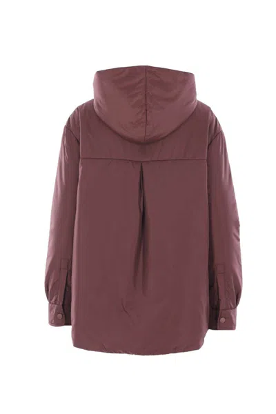 Aspesi Hooded Padded Jacket In Purple