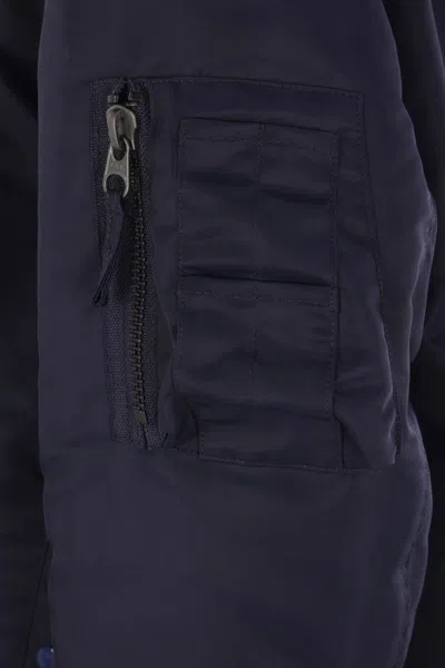 Aspesi Drawstring Hooded Padded Coat In Blue