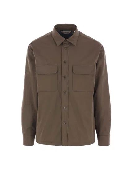 Aspesi Padded Shirt Jacket In Brown