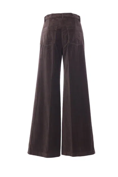 Aspesi Wide-leg Trousers Featuring Pockets In Brown
