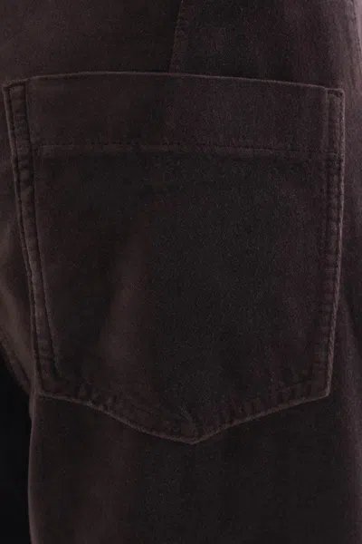 Aspesi Wide-leg Trousers Featuring Pockets In Brown