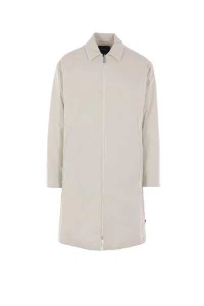Laminar Pointed-collar Zip Coat In Sand
