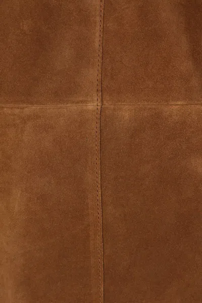 Saint Laurent Suede Trench Coat In Neutral
