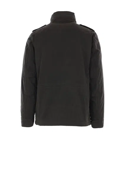 Aspesi High-collar Padded Field Jacket In Brown