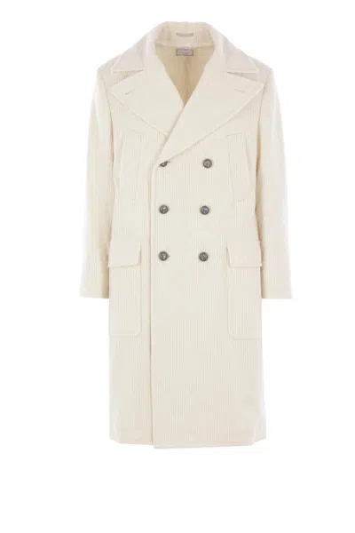 Brunello Cucinelli Men One-and-a-half-breasted Coat In Neutral