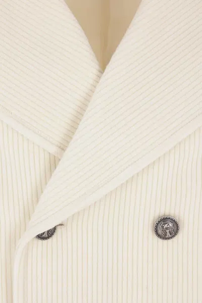 Brunello Cucinelli Men One-and-a-half-breasted Coat In Neutral