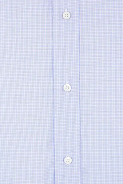Brunello Cucinelli Checked Cotton Shirt In Blue