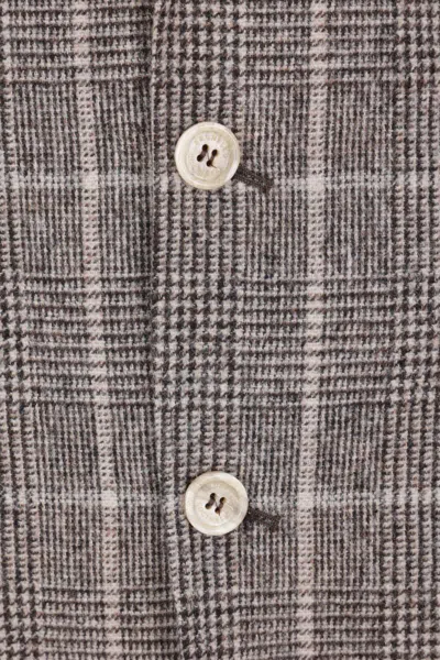 Brunello Cucinelli Blazer 'horse' Notch Lapel Back Vent In Gray