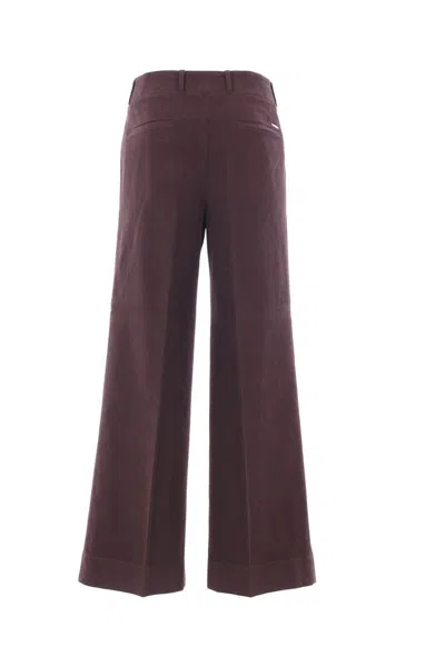Incotex Wide Leg Trousers Belt Loops In Burgundy