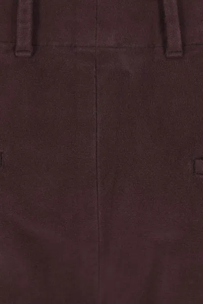 Incotex Wide Leg Trousers Belt Loops In Burgundy