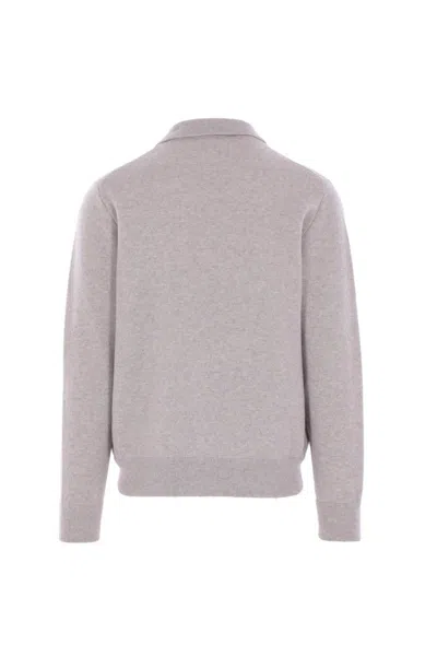 Lardini Wool-blend Knitted Bomber Jacket In Gray