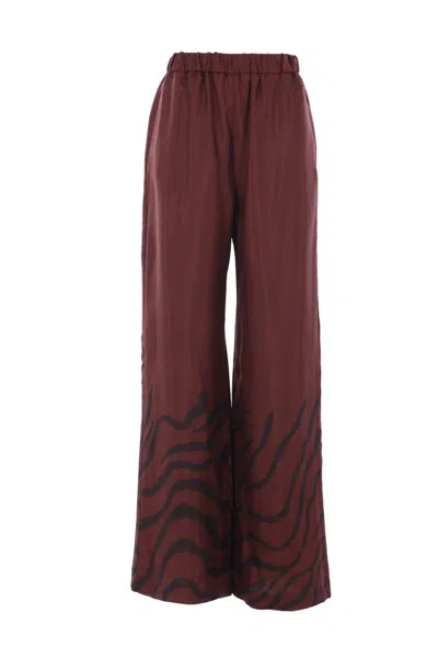 Raquel Diniz Zebra-print Wide-leg Trousers In Brown