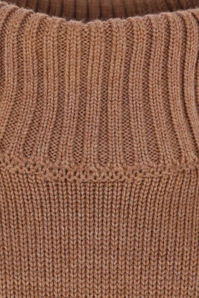 Zanone Ribbed High-neck Sweater In Brown