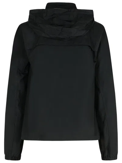 Burberry Cotton Blend Jacket Drawstring Hem In Blue