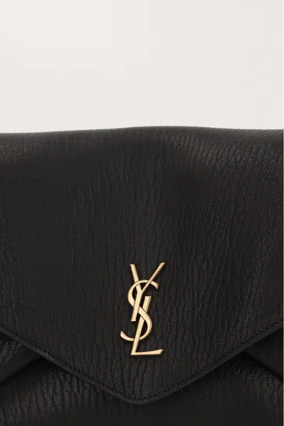 Saint Laurent Cassandre Xxl Envelope Bag With Chain In Black