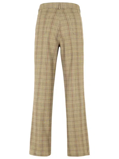 Amiri Beige Virgin Wool Blend Trousers Men In Brown