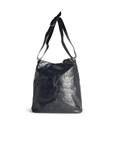 Dries Van Noten Soft Leather Shoulder Bag With Adjustable Strap In Black