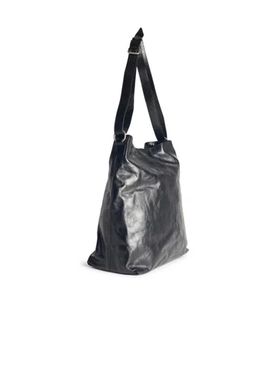 Dries Van Noten Soft Leather Shoulder Bag With Adjustable Strap In Black