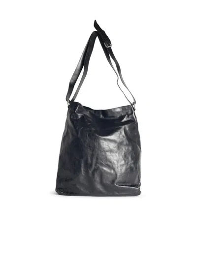 Dries Van Noten Soft Leather Shoulder Bag With Adjustable Strap In Black