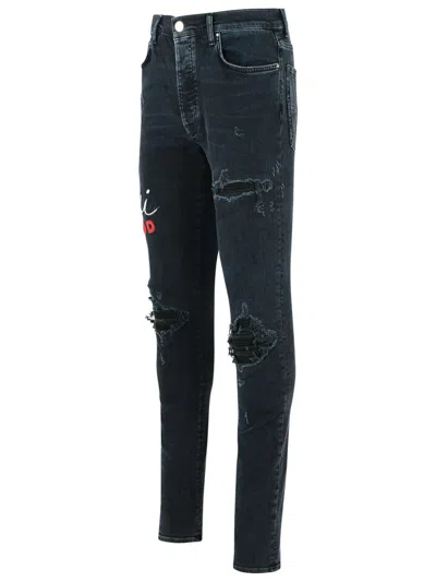 Amiri Casual Trousers With Five Pockets And Embroidery In Black