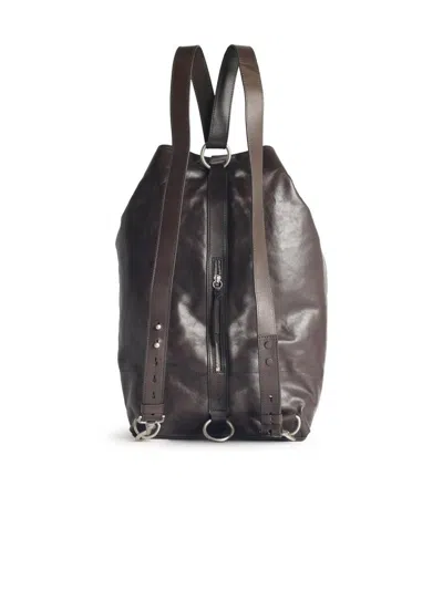 Dries Van Noten Brown Leather Backpack Men In Brown