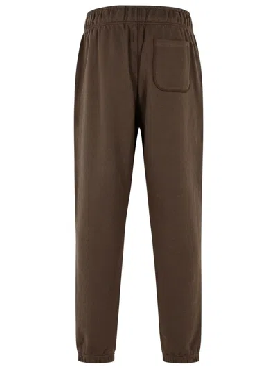 New Balance Elastic-waistband Logo-patch Track Pants In Brown