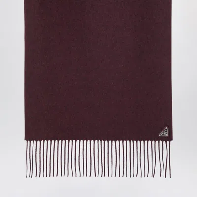 Prada Bordeaux Scarf In Silk And In Burgundy