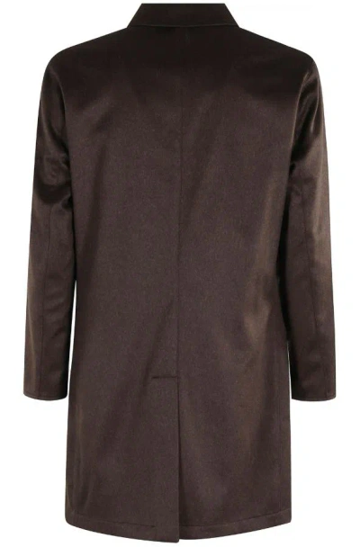 Kired Reversible Waterproof Coat With Classic Collar In Brown