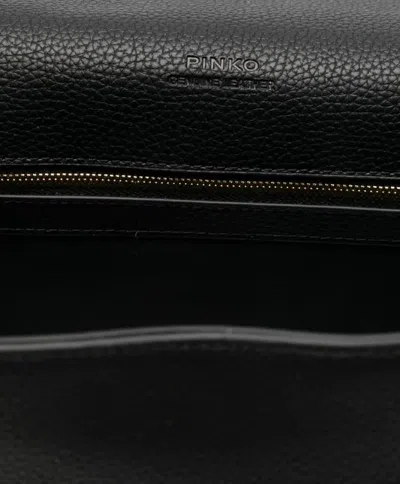 Pinko Love One Leather Shoulder Bag In Black