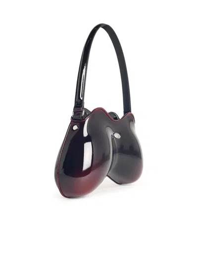 Diesel 'double-d' Burgundy Polished Pu Bag In Brown