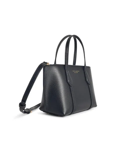 Tory Burch Mini Perry Zip-top Cross Body Bag In Black