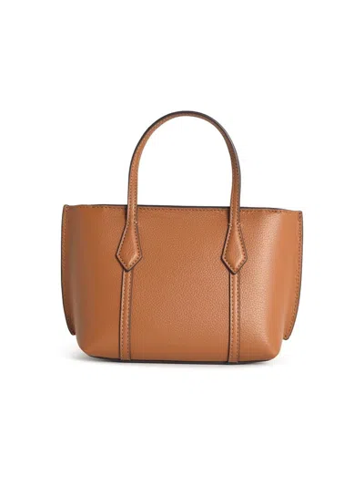 Tory Burch Biscuit Leather Mini Perry Handbag In Brown