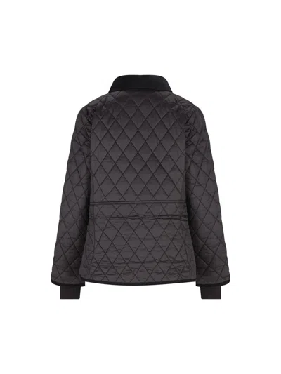 Barbour Quilted Jacket With Long Sleeves And Pockets In Black
