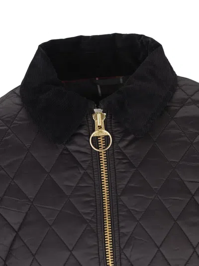 Barbour Quilted Jacket With Long Sleeves And Pockets In Black