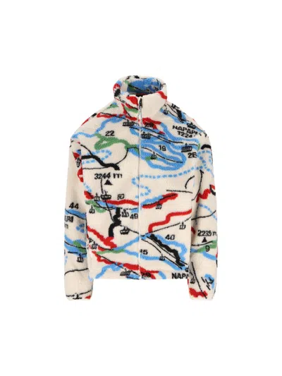 Napapijri Graphic-print Fleece Jacket In Multi