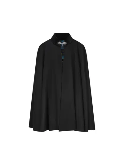 Il Tabarro Wool Cape In Black