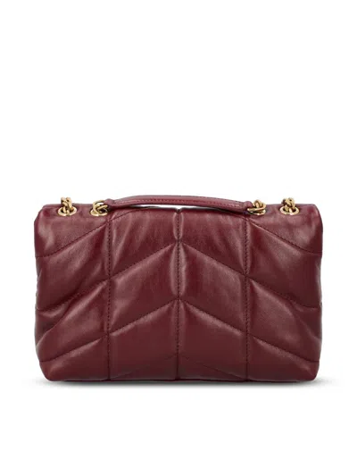 Saint Laurent Loulou Puffer Toy Shoulder Bag In Burgundy