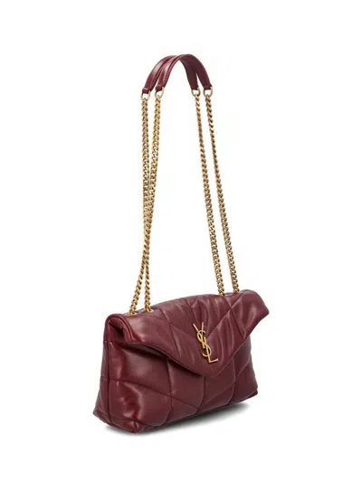 Saint Laurent Loulou Puffer Toy Shoulder Bag In Burgundy