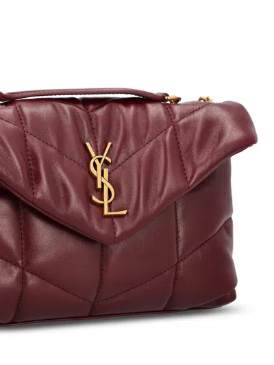 Saint Laurent Loulou Puffer Toy Shoulder Bag In Burgundy