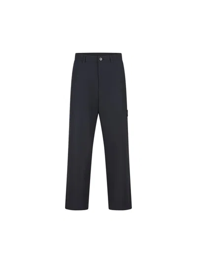 Stone Island Relaxed Fit Trousers Featuring Pockets In Blue