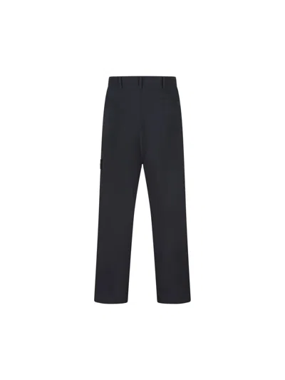 Stone Island Relaxed Fit Trousers Featuring Pockets In Blue