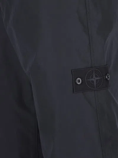 Stone Island Relaxed Fit Trousers Featuring Pockets In Blue