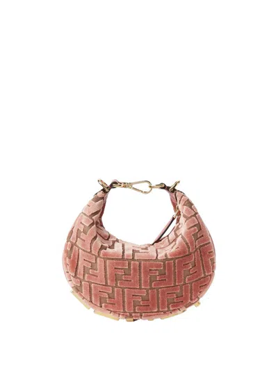 Fendi Graphy Mini Hobo In Ff Jacquard Velvet Bags In Multi