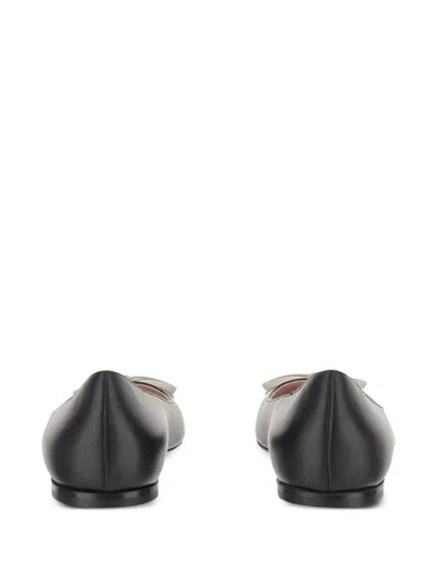 Valentino Garavani Bepointy Leather Ballets In Black