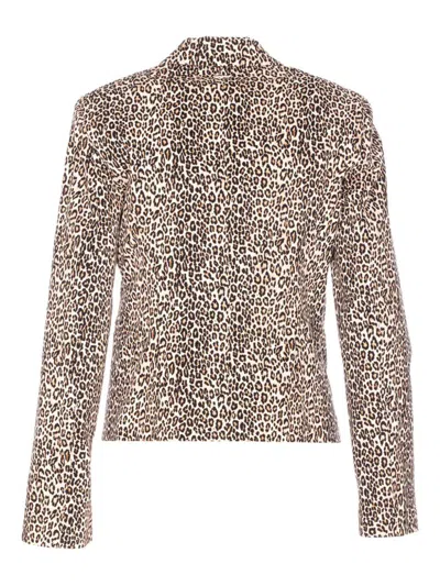 Liu •jo Leopard-print Button-fastening Blazer In Animal Print